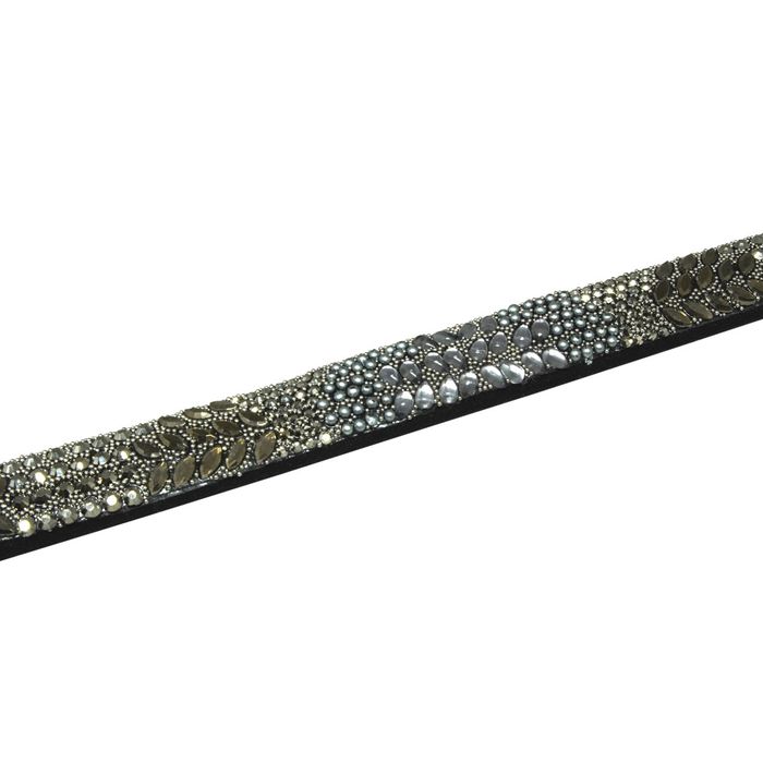 Tira de Strass Meia Cana Rocker 10mm - Hematite Gr... - BM Strass