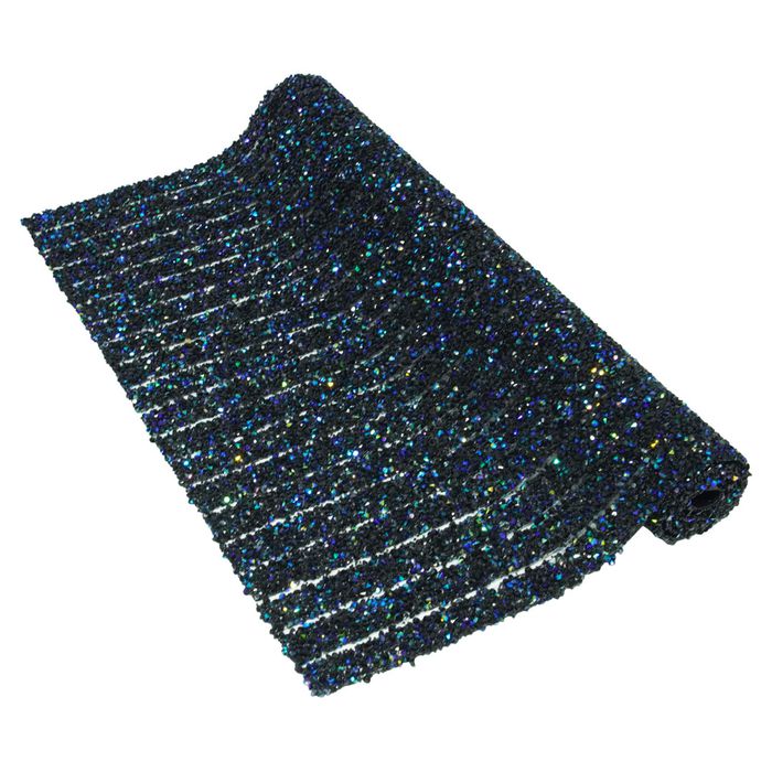 Manta De Strass Espaçada 24x40cm - Hematite Blue -... - BM Strass