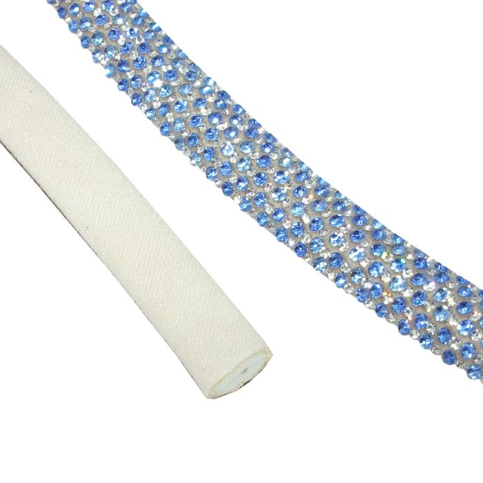 Tira Meia Cana Metaverso 10mm | LIght Safira Marfi... - BM Strass