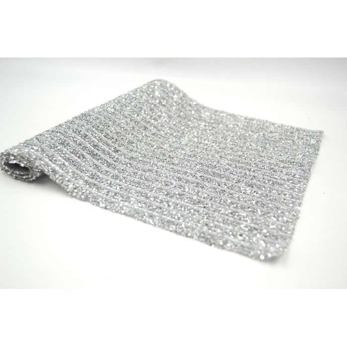 Mini Manta de Strass Celeste 40x24 cm - Níquel - ... - BM Strass