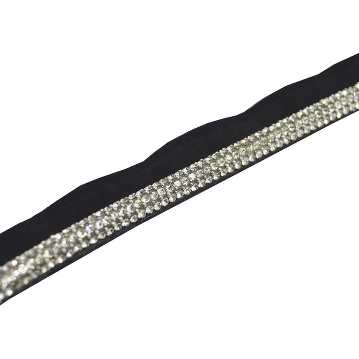 Cordão Maya Cristal- forro preto - 46042 - BM Strass