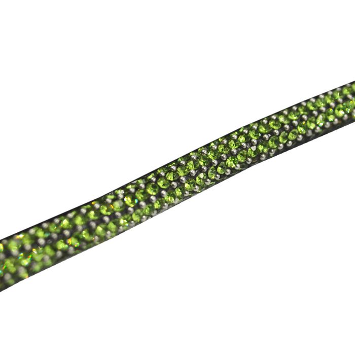 Cordão Infinity 0,6cm - Peridot, Base Camurça - 46... - BM Strass