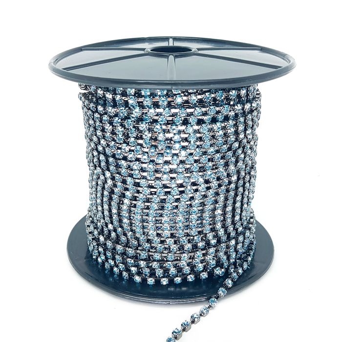 Corrente Ss16 / Pl32 - Pedra Indian Safira, Banho ... - BM Strass
