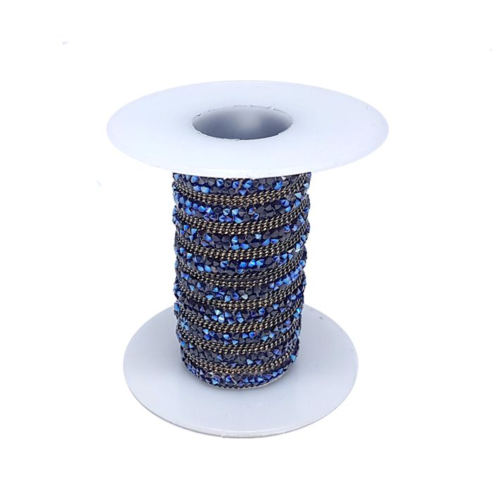 Tira Sparke - Hematite Blue, Base Silicone. - 1766 - BM Strass