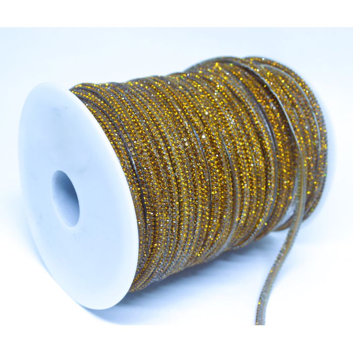 Cordão de Strass Bee Meia cana ss3,5 - Topaz - Bas... - BM Strass