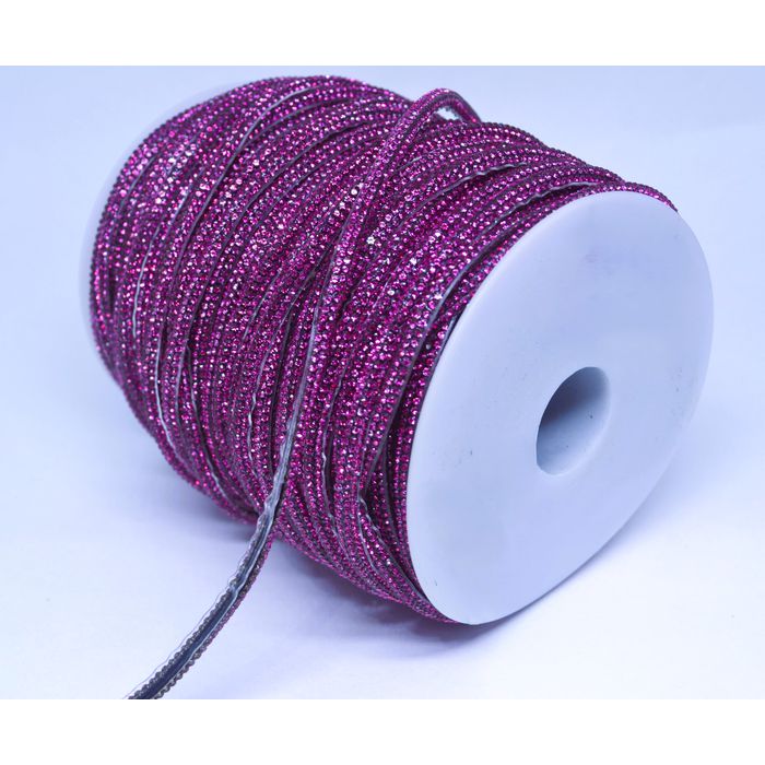Cordão de Strass Bee Meia cana ss3,5 - Rose - Base... - BM Strass