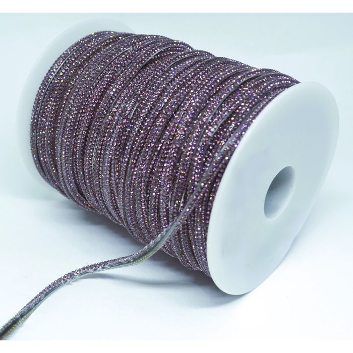 Cordão de Strass Bee Meia cana ss3,5 - Ametista - ... - BM Strass