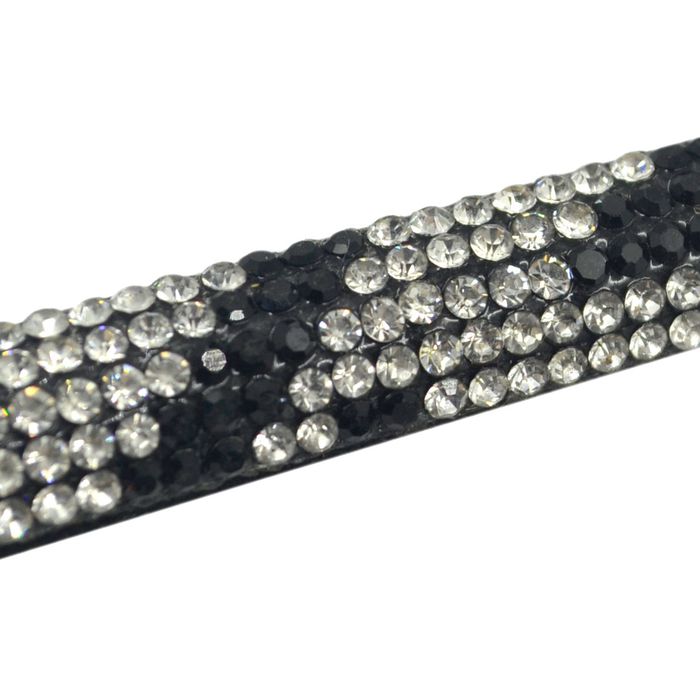 Tira Meia Cana Zebra 10MM Cristal Jet/Preto - 4150 - BM Strass