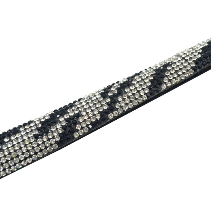 Tira Meia Cana Zebra 16MM Cristal Jet/Preto - 4150 - BM Strass