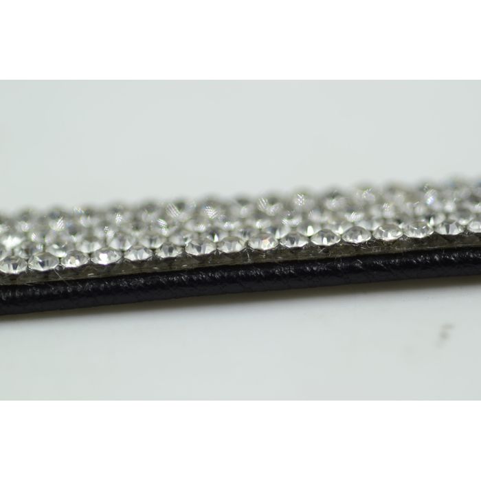 Tira Chata 10MM Aura Premium Cristal/Preto - 46476 - BM Strass