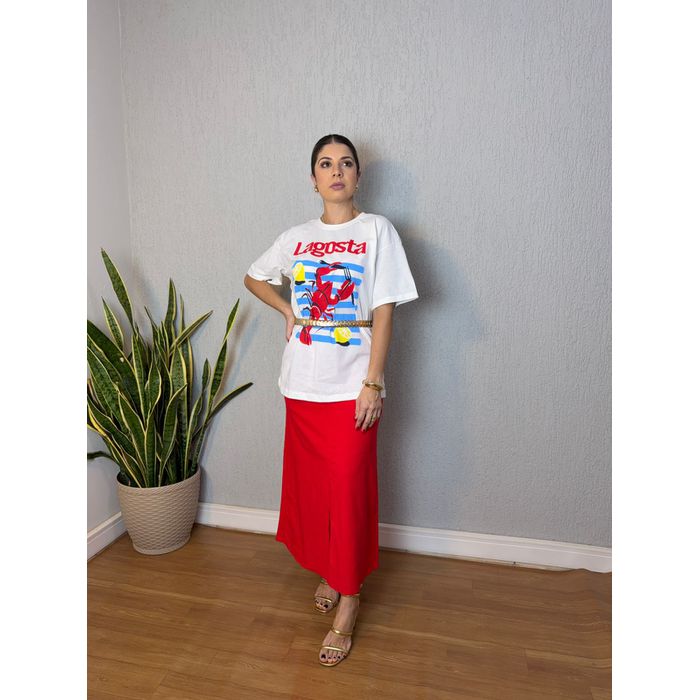 Saia Mídi Vermelha - Bruna Algar Store