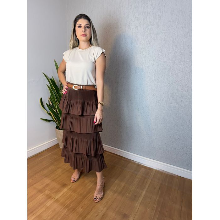Saia Mila Marrom - Bruna Algar Store