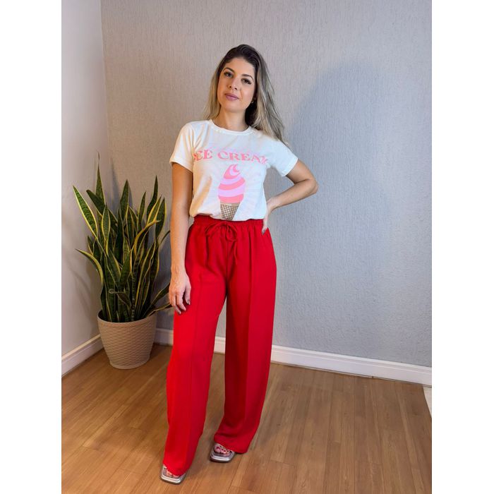 Calça Pantalona Vermelha - Bruna Algar Store
