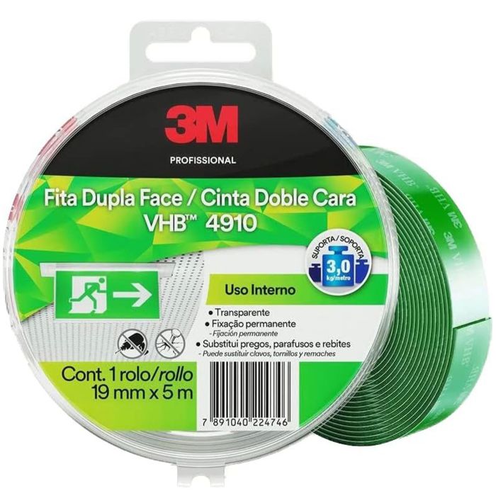 FITA DUPLA FACE 3M VHB 4910 19MM X 5MT