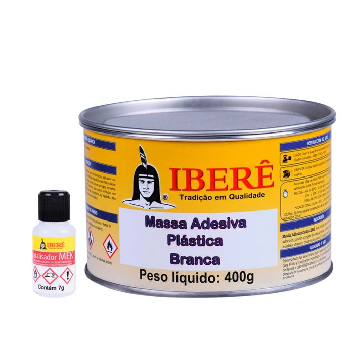 MASSA ADESIVA PLASTICA CINZA 400G IBERE 