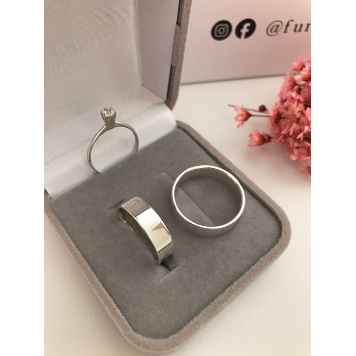 Par De Alianças Paris 5 mm Prata 925- Brinde Exclu... - FURINI JOIAS 