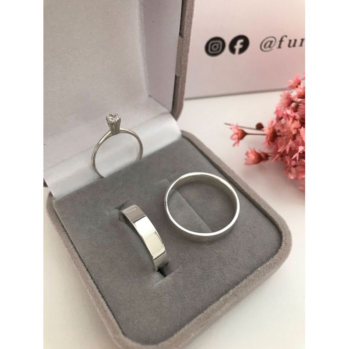 Par De Alianças Paris 4 mm Prata 925- Brinde Exclu... - FURINI JOIAS 