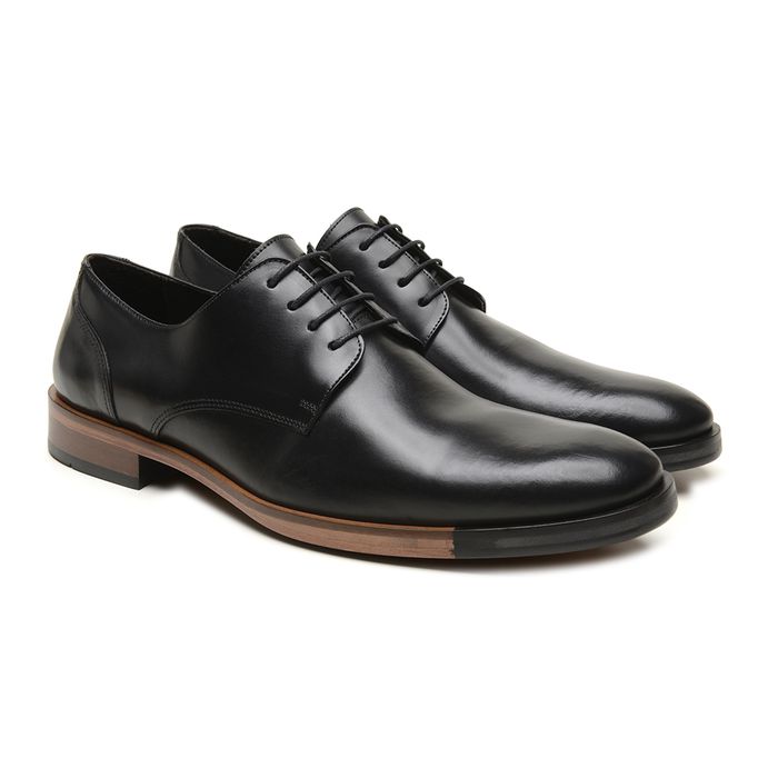 SAPATO SOCIAL DERBY DAMASCO PRETO