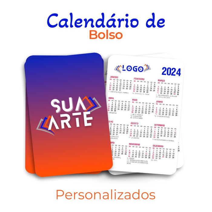 Calendários de Bolso Personalizados - 2026