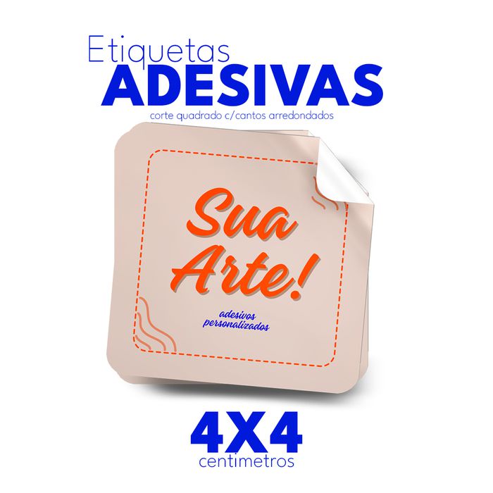 120 un | 4X4cm ETIQUETAS ADESIVAS l ADESIVOS PERSONALIZADOS I CORTE QUADRADO