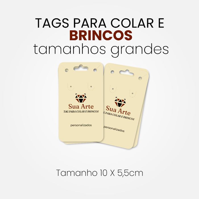 TAG BOX GRANDE Colar e Brincos - Frente