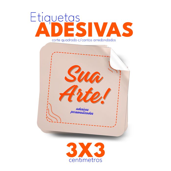 215 un | ETIQUETAS ADESIVAS l ADESIVOS PERSONALIZADOS I 3x3 cm CORTE QUADRADO