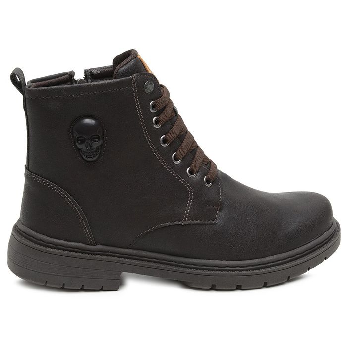 Coturno masculino shop com ziper lateral