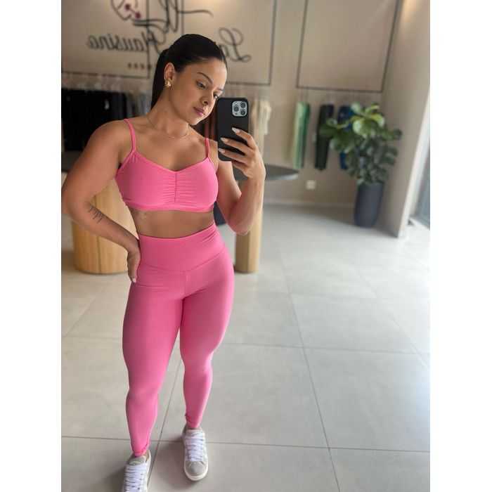 Conjunto Fernanda Compressão Rosa Algodão Doce - Larissa Flausino