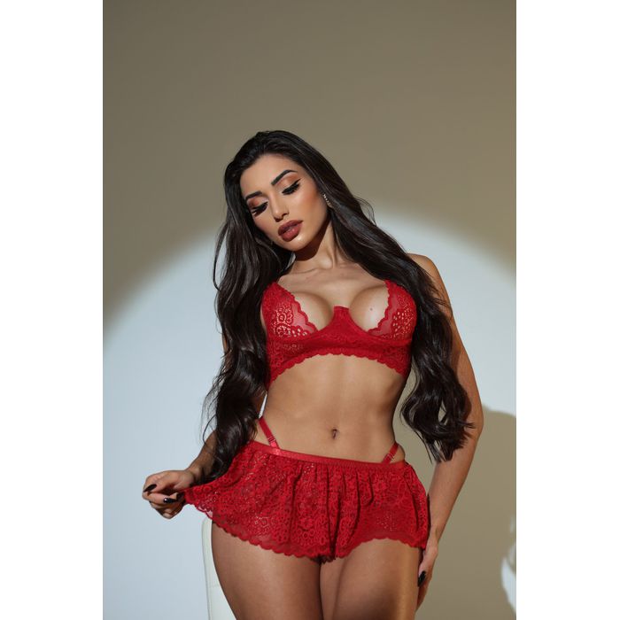 Conjunto Sexy com Saia - 1010 Rubi - LISERIE