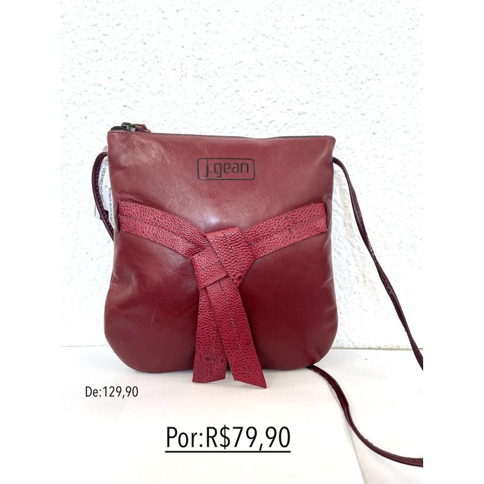 Bolsa Feminina transversal de Couro legítimo cor red J.Gean cod. NC0029