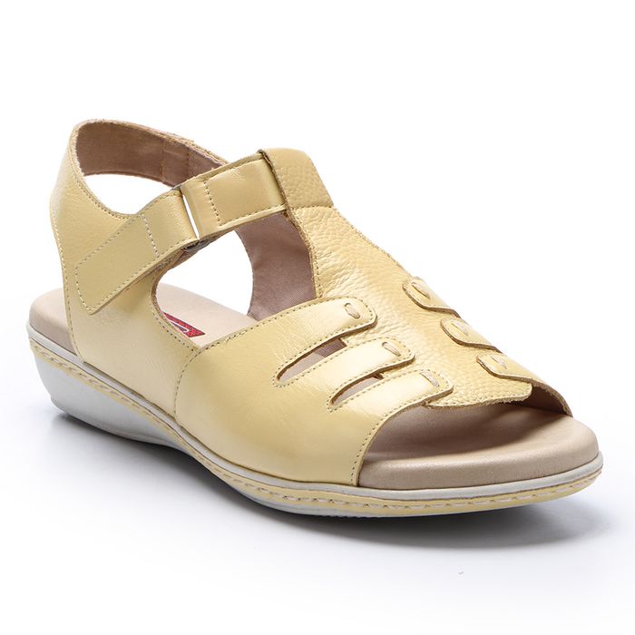  Sandália New Soft em Couro cor Citrino J.Gean 