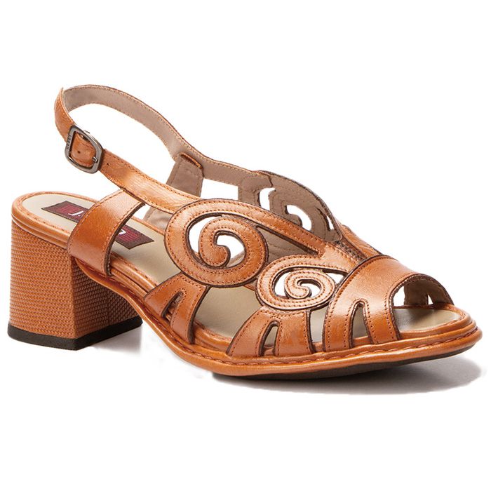 Sandália Feminina Salto Grosso J.gean Lolly Em Couro Cor Tamara Cod. DM0050 