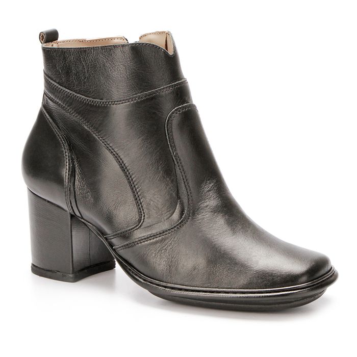 Bota Feminina New Pietra Salto Alto em Couro Preto J.gean 