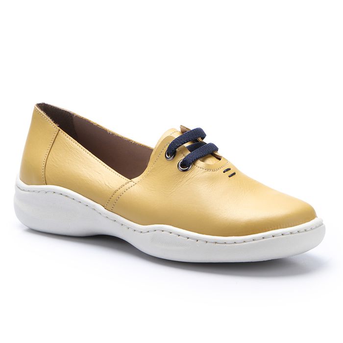 Tênis Feminino em Couro cor mustard J.Gean