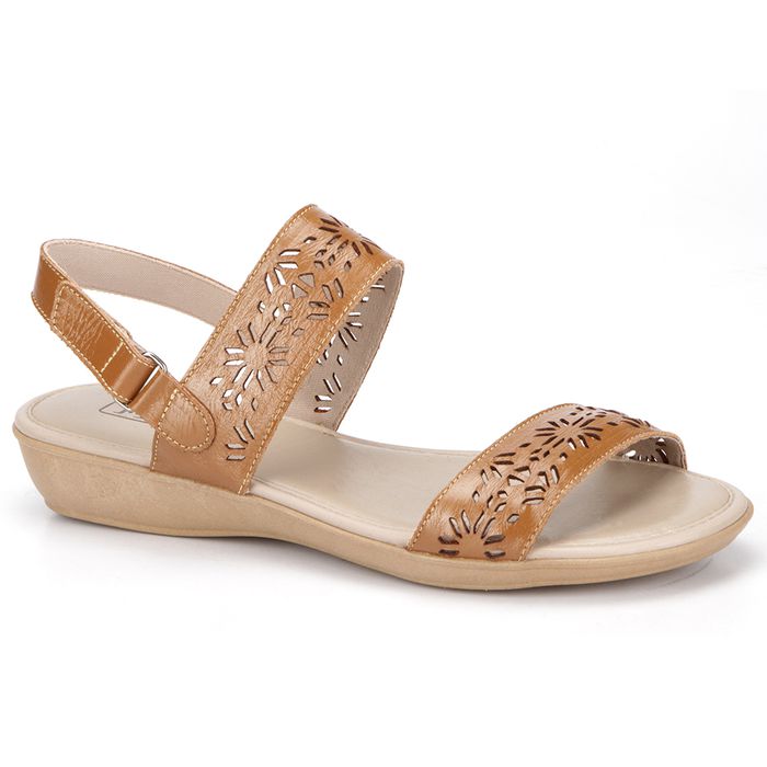 Sandália New Nina em Couro cor Avelã J.Gean