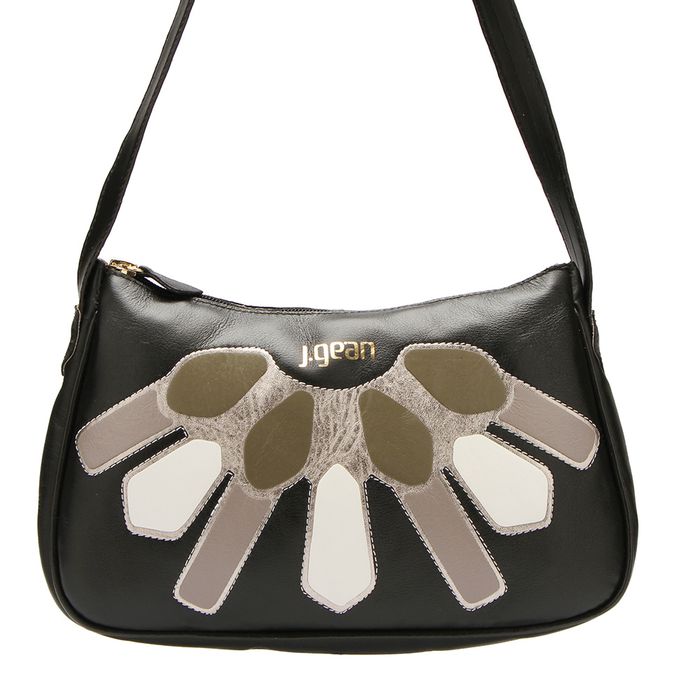 Bolsa Artesanal Em Couro Preto J.Gean 