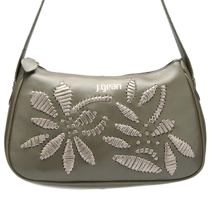 Bolsa Artesanal Em Couro Prata Militar J.Gean 
