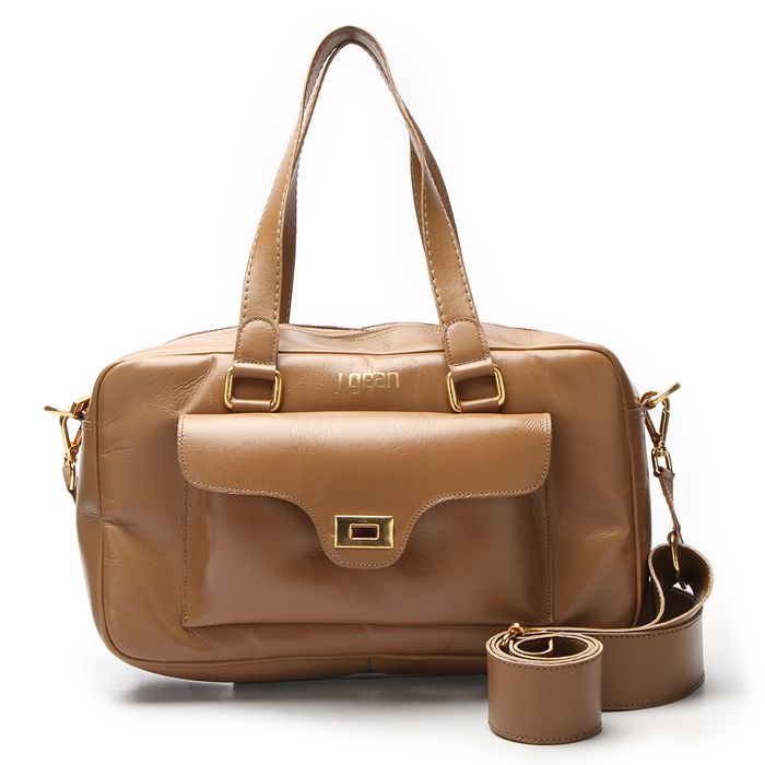 Bolsa Artesanal Em Couro Castanho J.Gean 