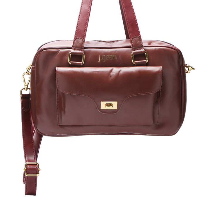 Bolsa Artesanal Em Couro Vinho J.Gean 