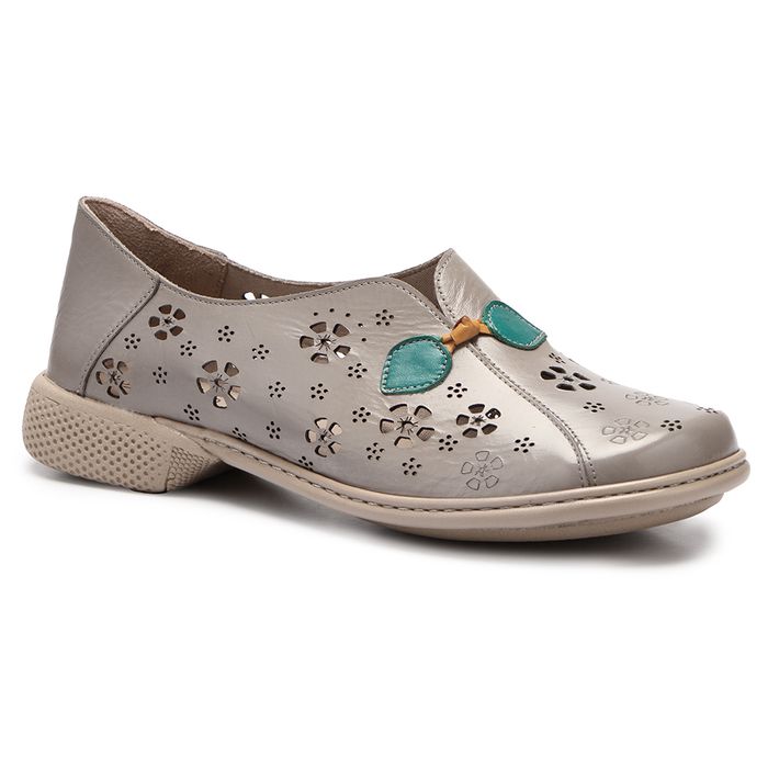 Sapatilha New Exclusiva em Couro cor Silver J.Gean