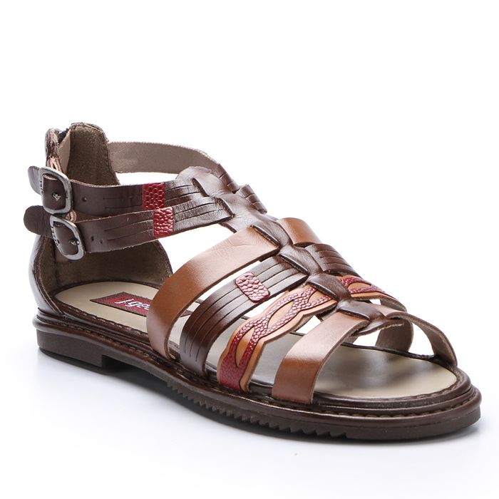 Sandália Arielle em Couro cor Coffee J.Gean