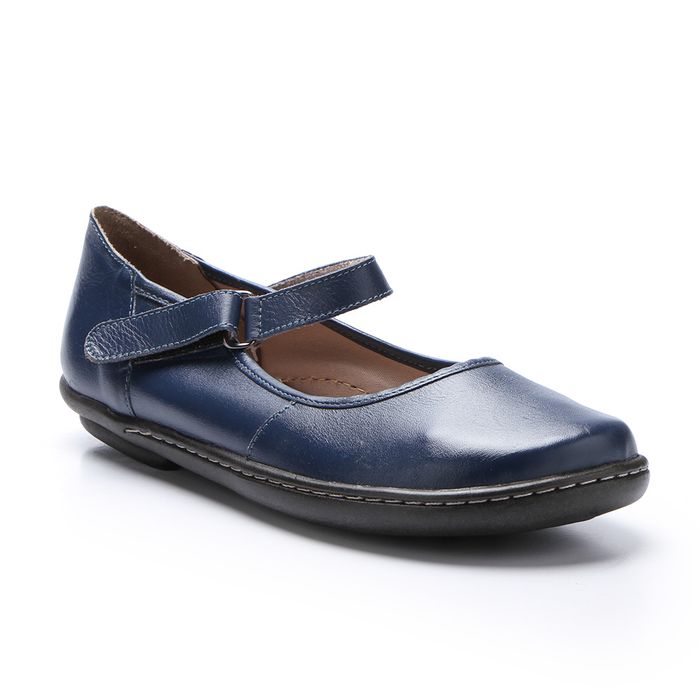 Sapatilha Lock em Couro cor Navy J.Gean 