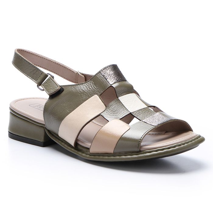 Sandália New Alexia em Couro cor Militar J.Gean 