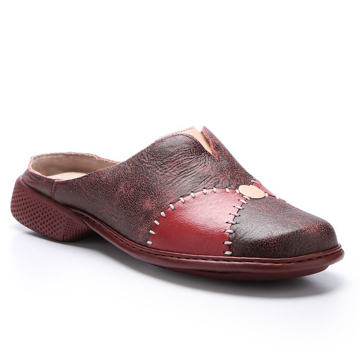 Sapatilha Boneca feminina em Couro cor Bordô J.Gean