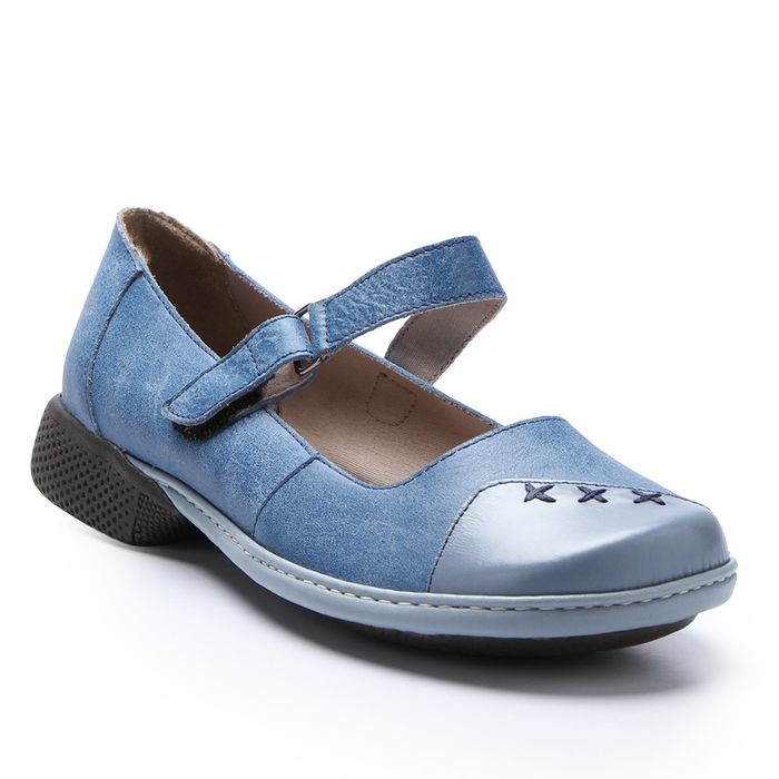 Sapatilha New Exclusiva em Couro cor Jeans J.Gean 