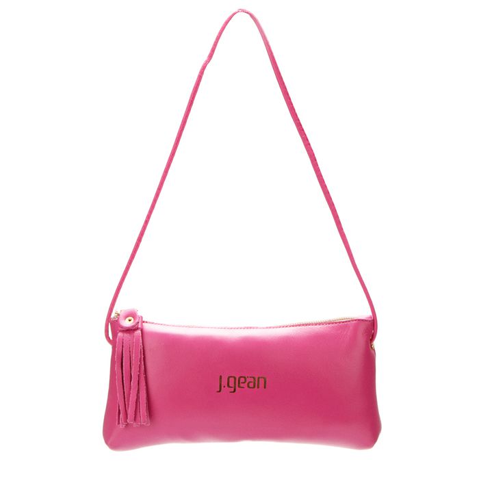 Bolsa de Mão Em Couro Rosa J.Gean 