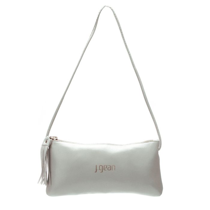 Bolsa de Mão Em Couro Cinza J.Gean