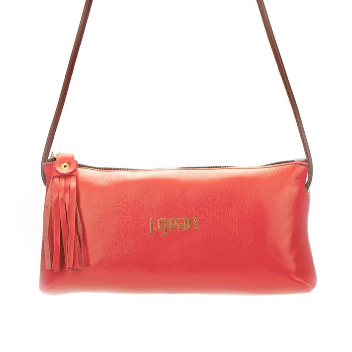 Bolsa de Mão Em Couro Coral J.Gean 