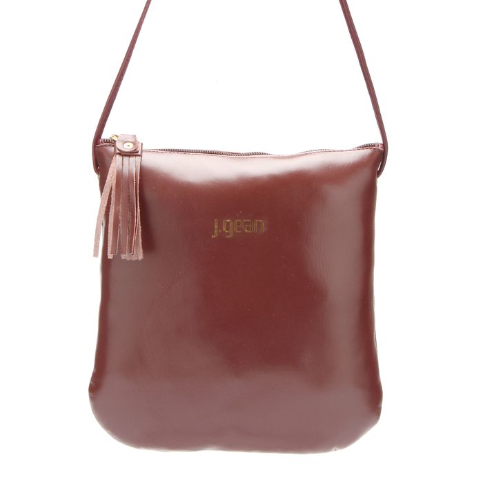 Bolsa Tiracolo Feminina em Couro Cor Vinho J.gean 