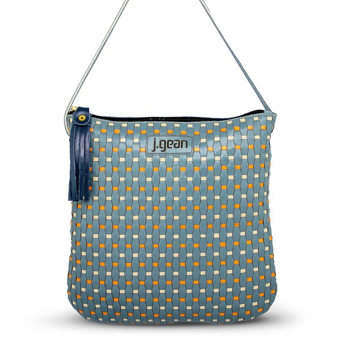Bolsa artesanal feminina Em Couro cor Jeans J.Gean cod. NC0042/31